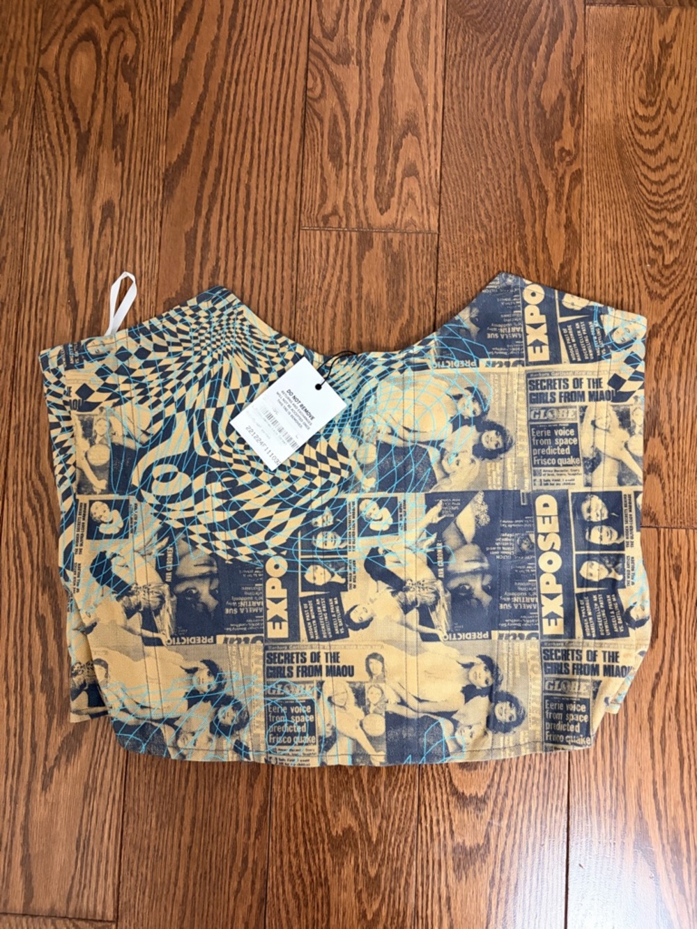 Miaou Yellow and Navy Graphic Corset Top